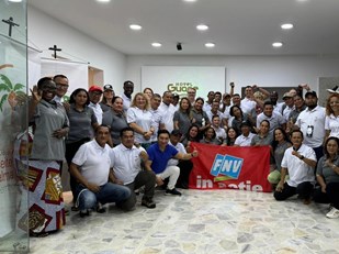 Deelnemers aan de bijeenkomst van International Palm Oil United in Colombia